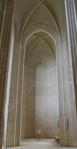 Grundtvig's church in Copenhagen, Denmark.The rare example of expressionist church architecture. Stunning interior designed by Peder Vilhelm Jensen-Klint photo