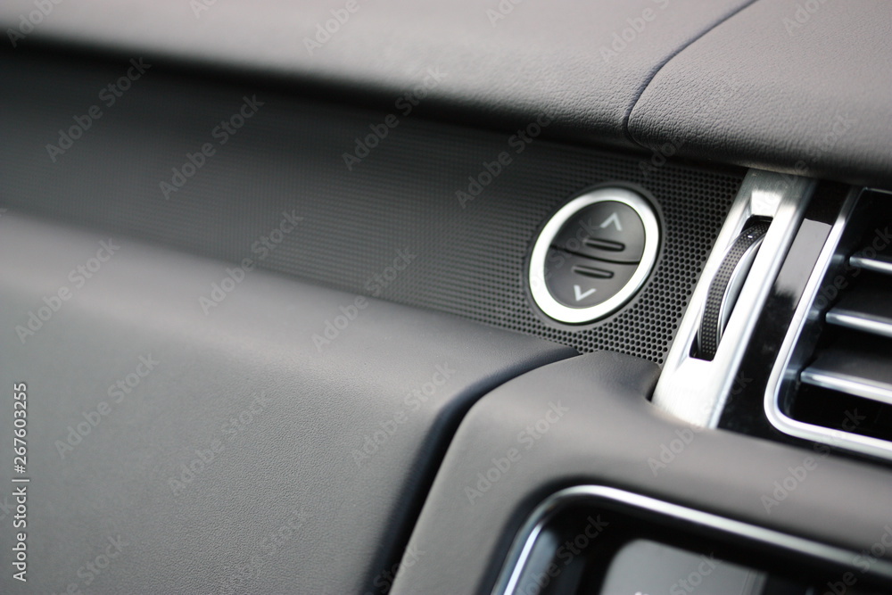 Luxury vehicle dashboard design close-up