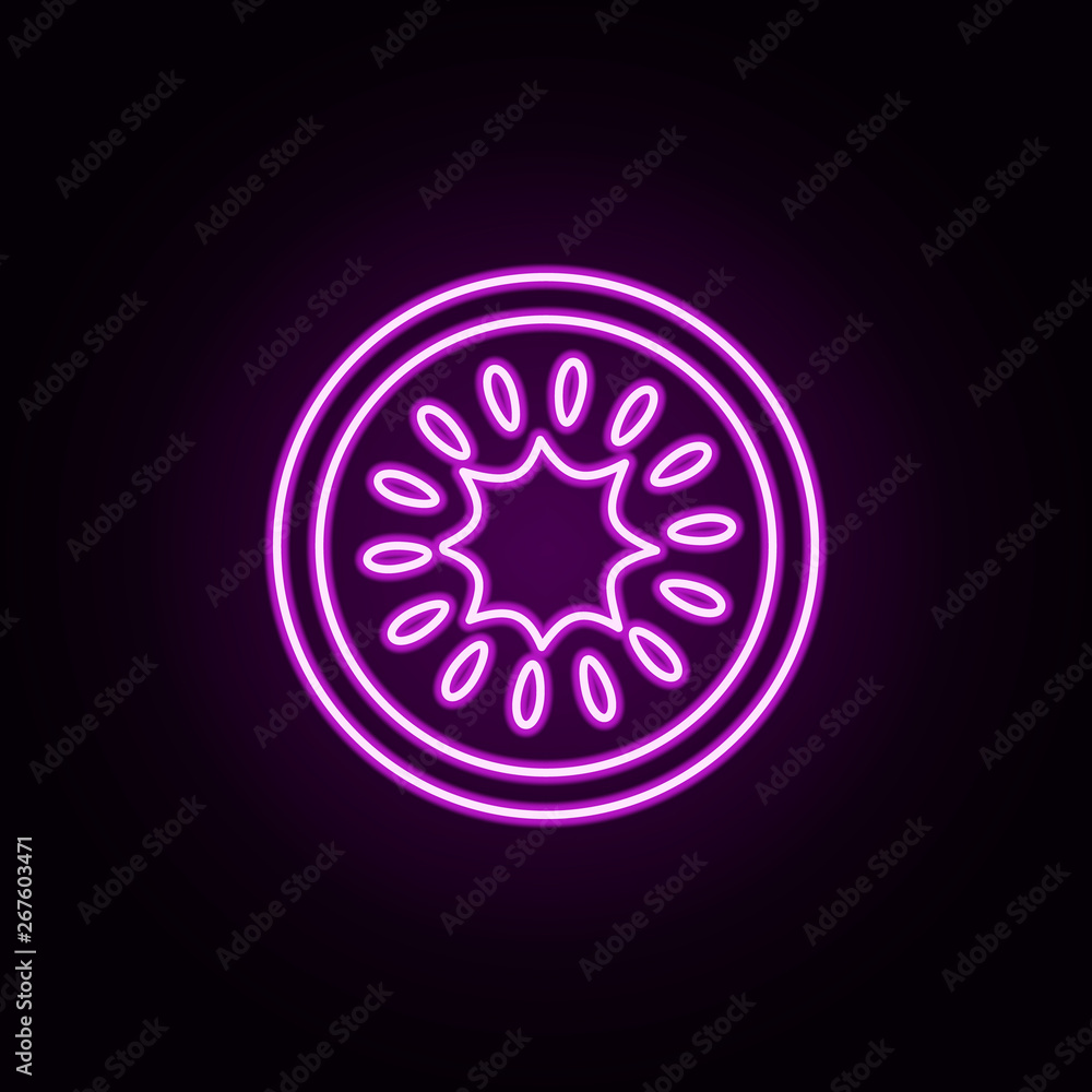 fruit kiwi neon icon. Elements of Fruit set. Simple icon for websites, web design, mobile app, info graphics