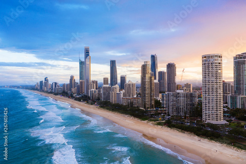 Sunset over Surfers Paradise on the Gold Coast © Zstock
