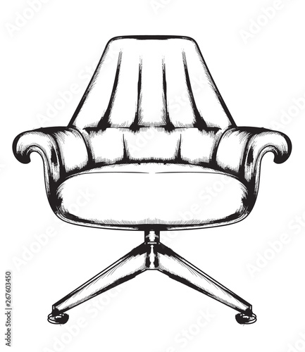 Rich baroque armchair Vector. Retro style furniture. Vintage designs