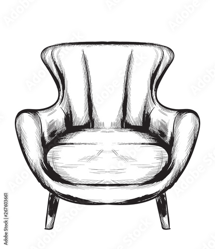 Rich baroque armchair Vector. Retro style furniture. Vintage designs