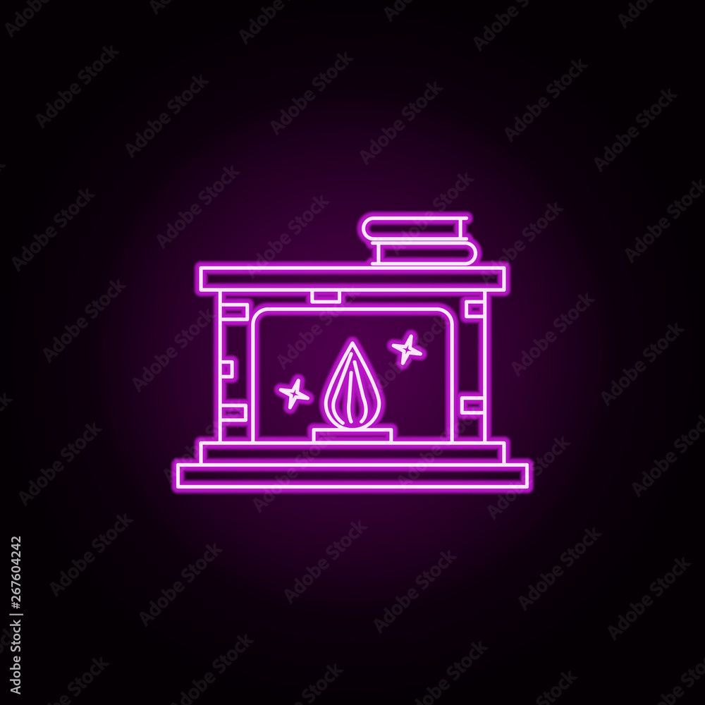 fireplace neon icon. Elements of furniture set. Simple icon for websites, web design, mobile app, info graphics fireplace neon icon. Elements of furniture set. Simple icon for websites, web design, mobile app, info graphics