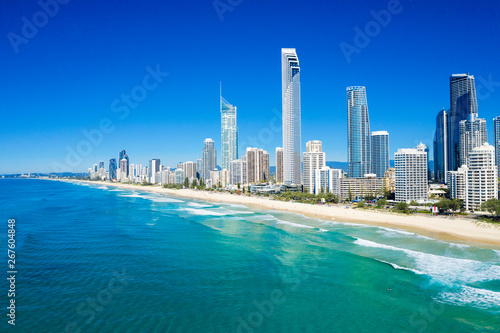 Sunny view of Surfers Paradise on the Gold Coast looking from the North © Zstock