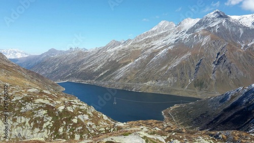 Santa Maria Lake in Lucomanio Pass  Switzerland 