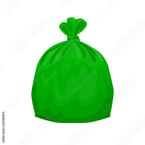 bag plastic waste green isolated on white background, green plastic bags for waste separation, plastic bag for garbage waste, clip art plastic bag for info graphic design, Illustration bin bags green