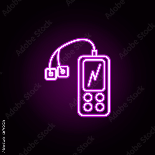 heart rate meter neon icon. Elements of hospital set. Simple icon for websites, web design, mobile app, info graphics