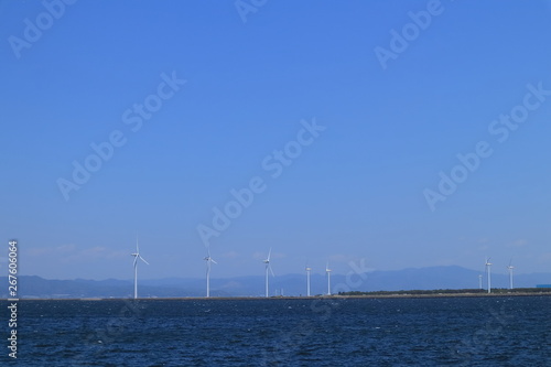 Wind power station for renewable energy © Sally B