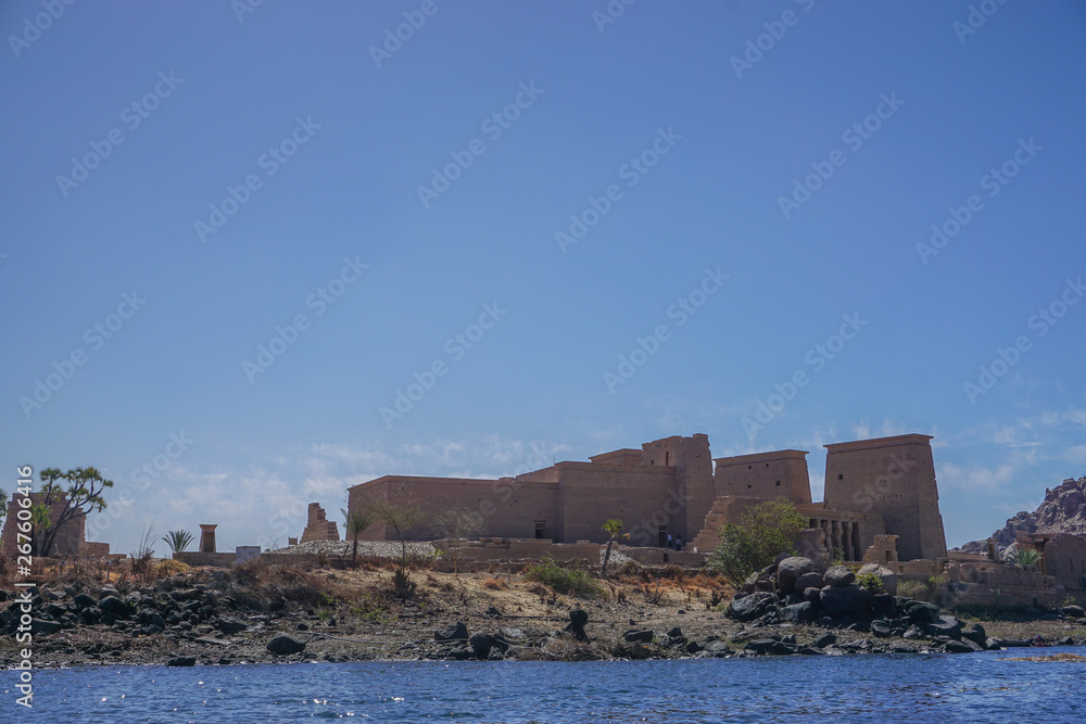Aswan, Egypt: The temple complex of Philae, built during the Ptolemaic Kingdom, relocated to Agilkia Island in the 1960s.