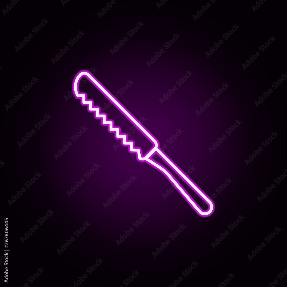 bread knife neon icon. Elements of restaurant set. Simple icon for websites, web design, mobile app, info graphics bread knife neon icon. Elements of restaurant set. Simple icon for websites, web design, mobile app, info graphics