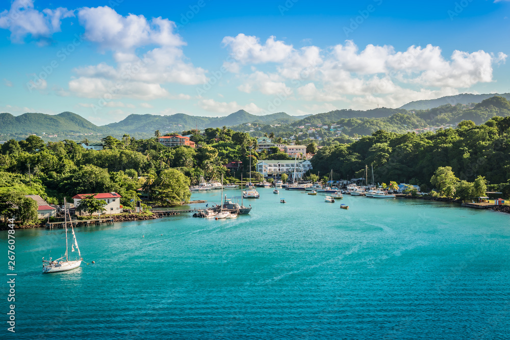 Marina landscape of Castries, St Lucia