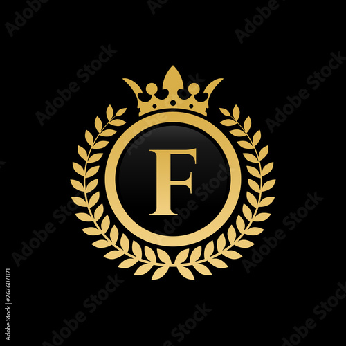F initial royal crown logo