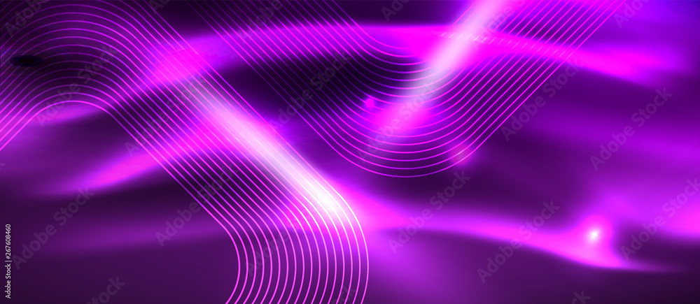 Glowing shiny neon squares abstract background, techno modern template Glowing shiny neon squares abstract background, techno modern template