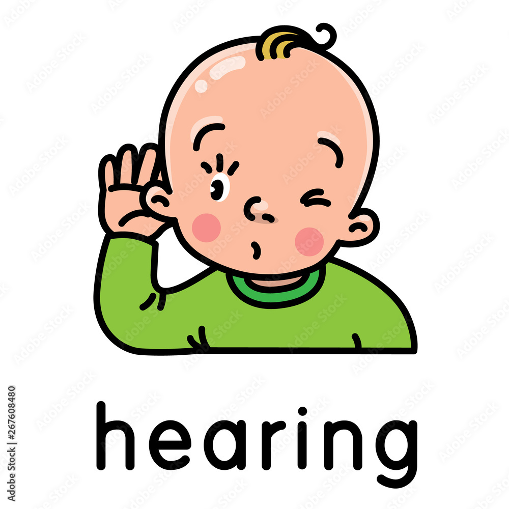 Hearing. Icon of one of five senses Hearing. Icon of one of five senses