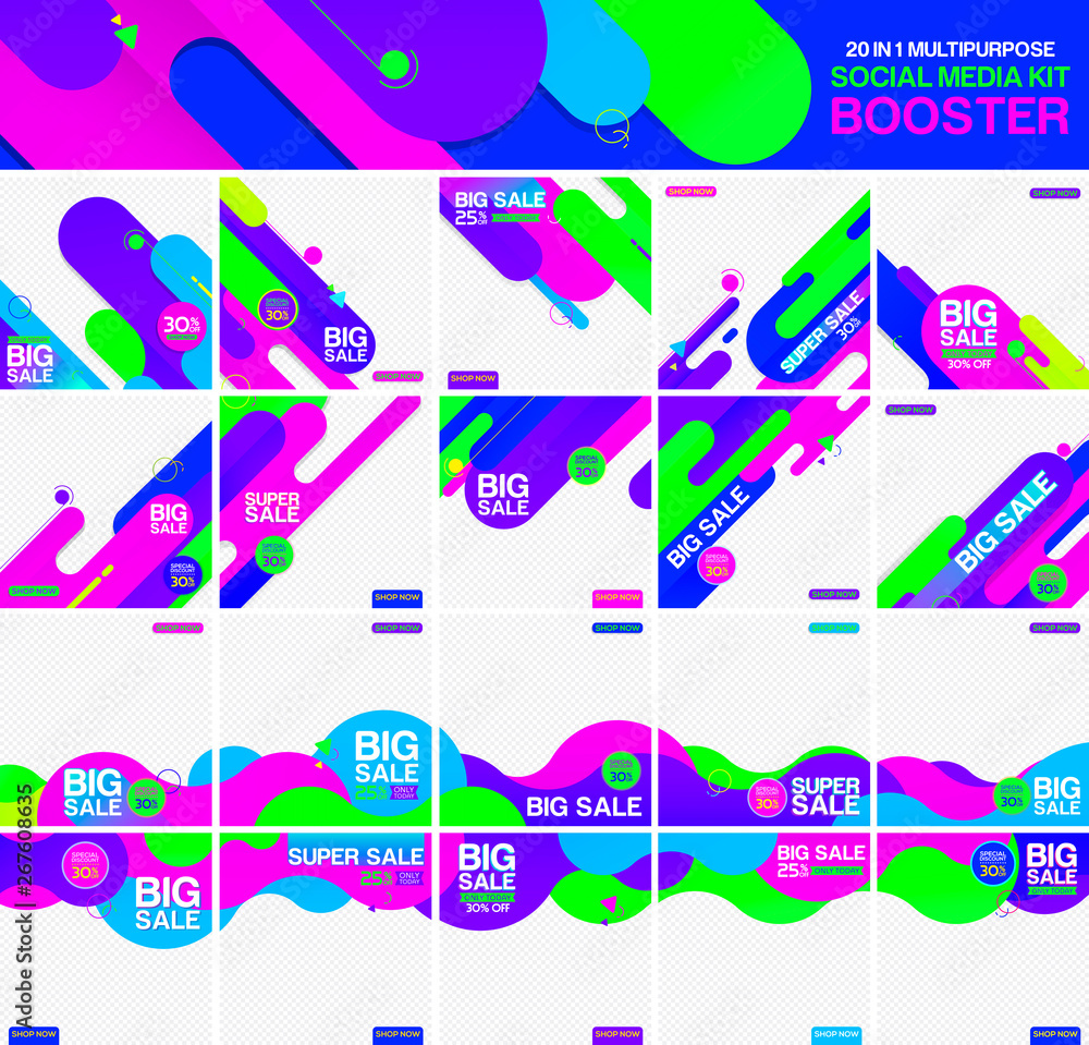 Fototapeta premium Multipurpose social media kit booster