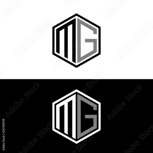 MG initial letters  elegant logo Design Vector