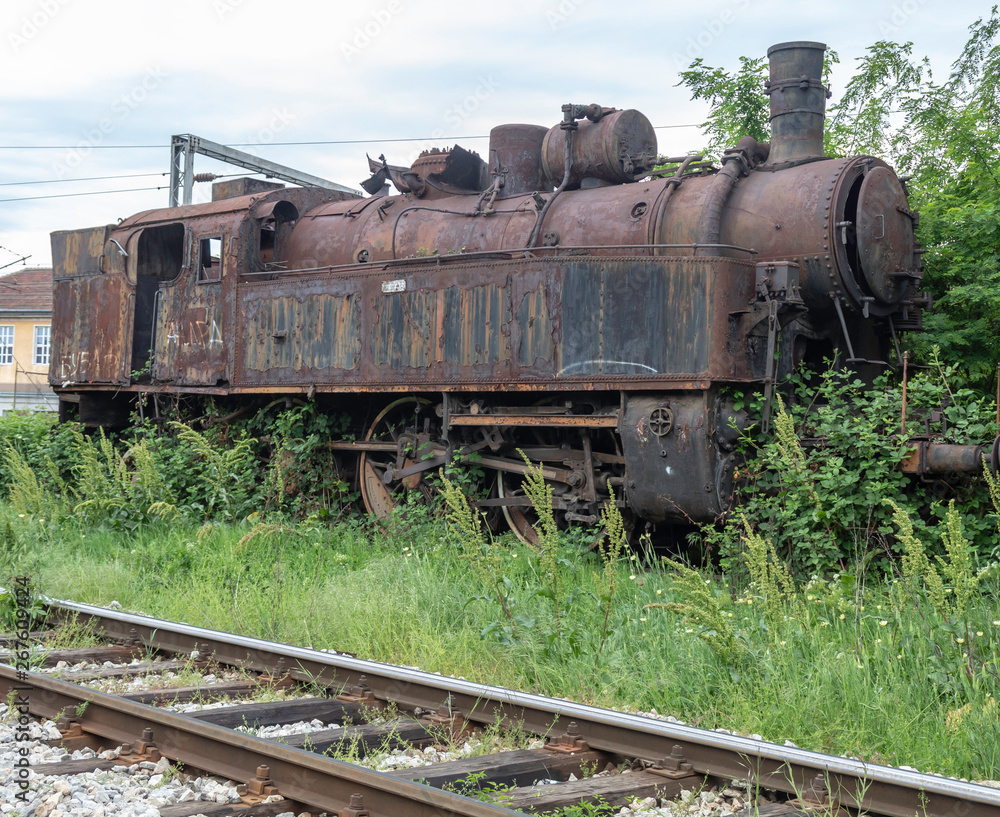 Old Abandoned Corrugated Rusty Locomotive Old Abandoned Corrugated Rusty Locomotive