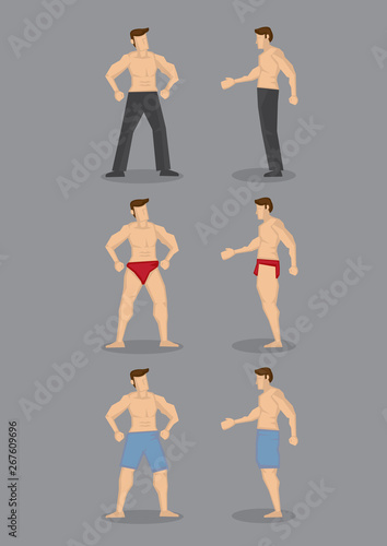 Hot Shirtless Beefcakes Vector Character Set
