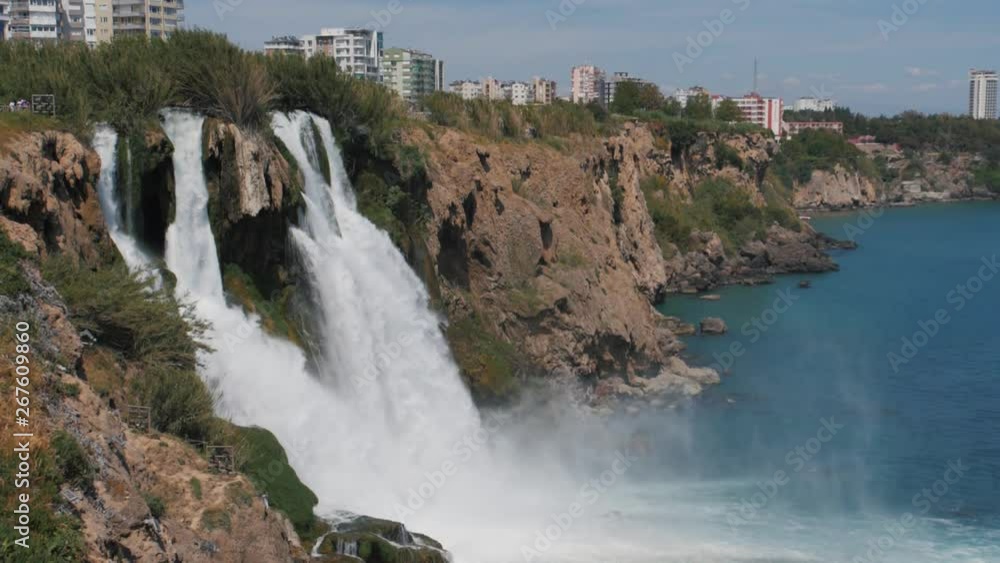 Duden waterfall in Antalya, Turkey in a beautiful summer day. Travel destination. Duden waterfall in Antalya, Turkey in a beautiful summer day. Travel destination.