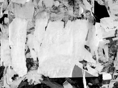 Vintage Old Scratched advertising Grunge walls billboard torn poster paper, urban texture Abstract Frame Background Creased Crumpled Creative Design graphic