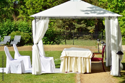 Wedding ceremony in a beautiful garden