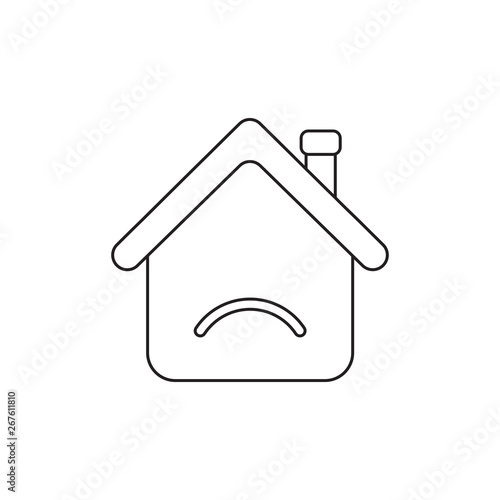 Vector illustration icon concept of house with sulking mouth.