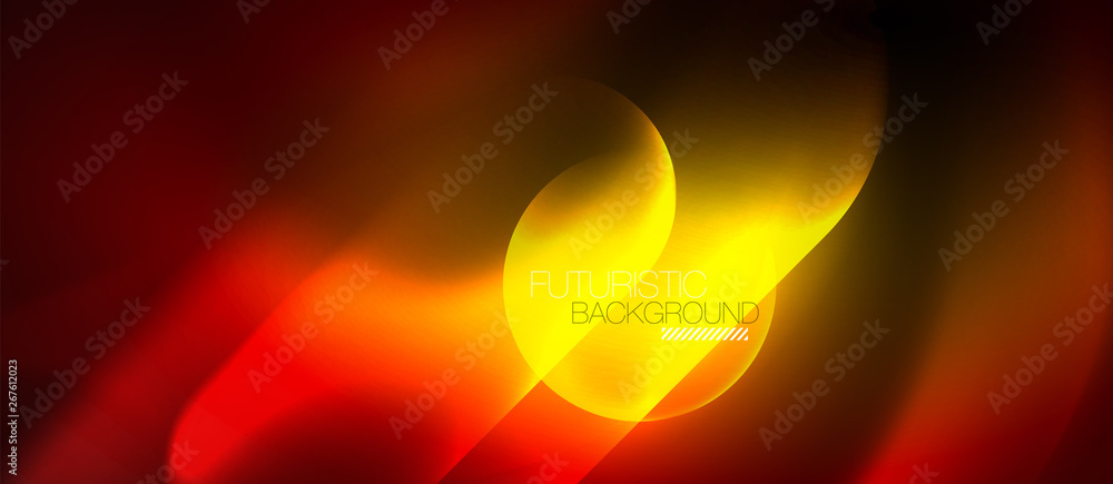 Neon glowing techno lines, blue hi-tech futuristic abstract background template Neon glowing techno lines, blue hi-tech futuristic abstract background template