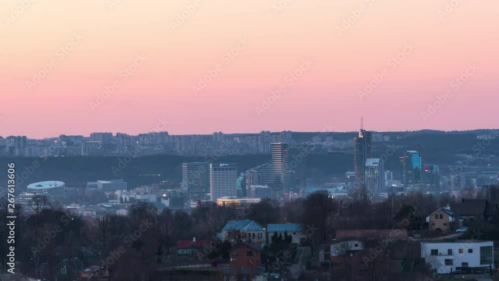 Business Center Vilnius, Lithuania, day-night time-lapse Business Center Vilnius, Lithuania, day-night time-lapse