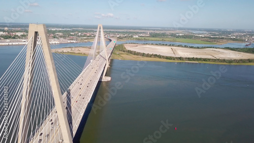 Fényképezés Aerial drone shot of the Ravenel Bridge between Charleston, South Carolina and Mt Pleasant