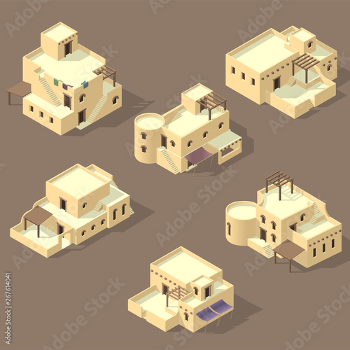iso Arab house isolated on sandy