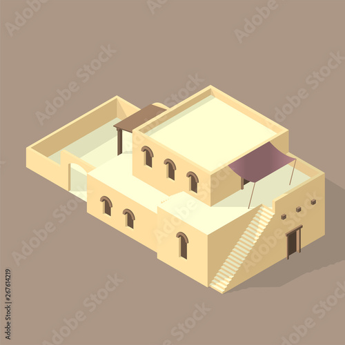 iso Arab house isolated on sandy