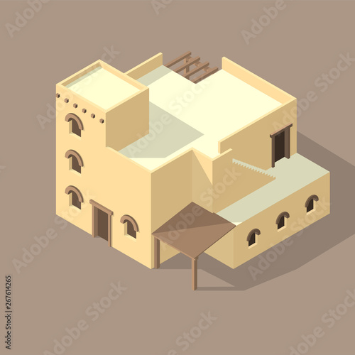 iso Arab house isolated on sandy