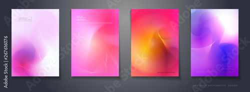 Vector set of abstract background, Composition colorful fluid abstraction, holographic and gradient color design for backgrounds. Layout template for banner, poster, wallpaper, flyer, brochure © Fon_Nongkran P.M.M