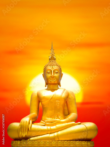 buddha image and blue sky
