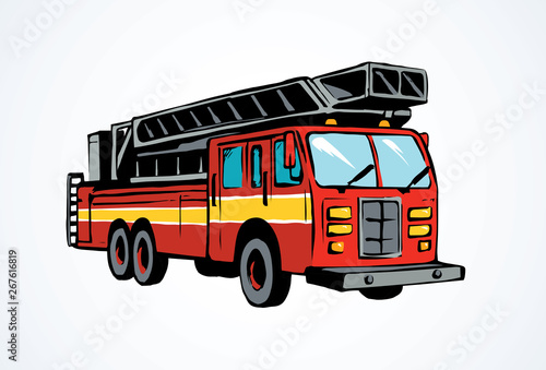 Fire truck. Vector drawing