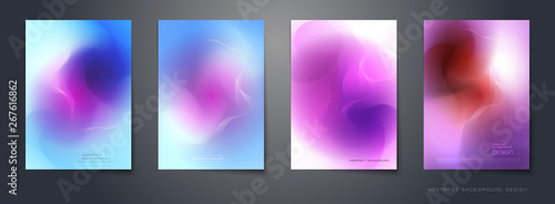 Vector set of abstract background, Composition colorful fluid abstraction, holographic and gradient color design for backgrounds. Layout template for banner, poster, wallpaper, flyer, brochure