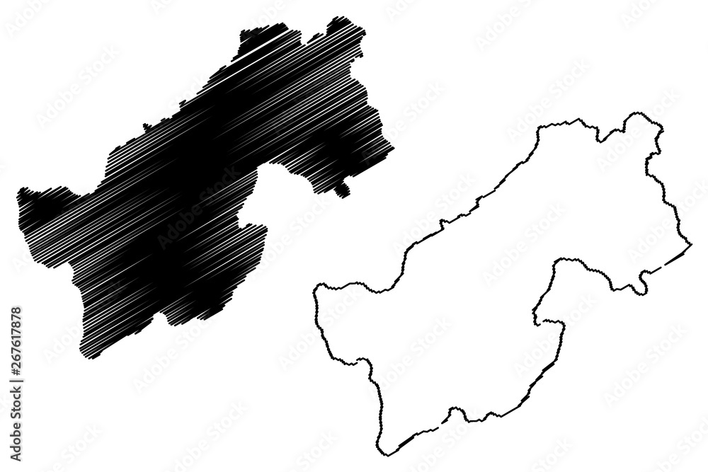 Paktia Province (Islamic Republic of Afghanistan, Provinces of Afghanistan) map vector illustration, scribble sketch Paktia map