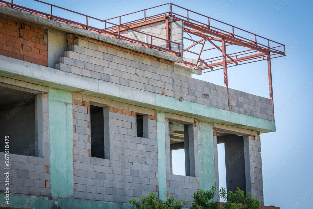 Abandoned building site.