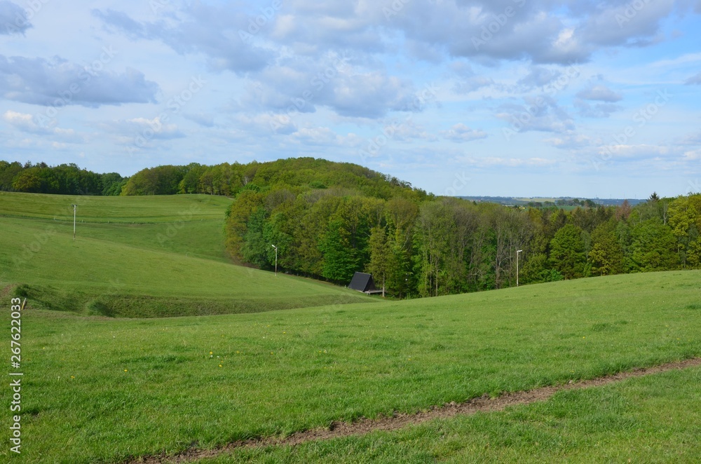 Hügellandschaft im Frühling