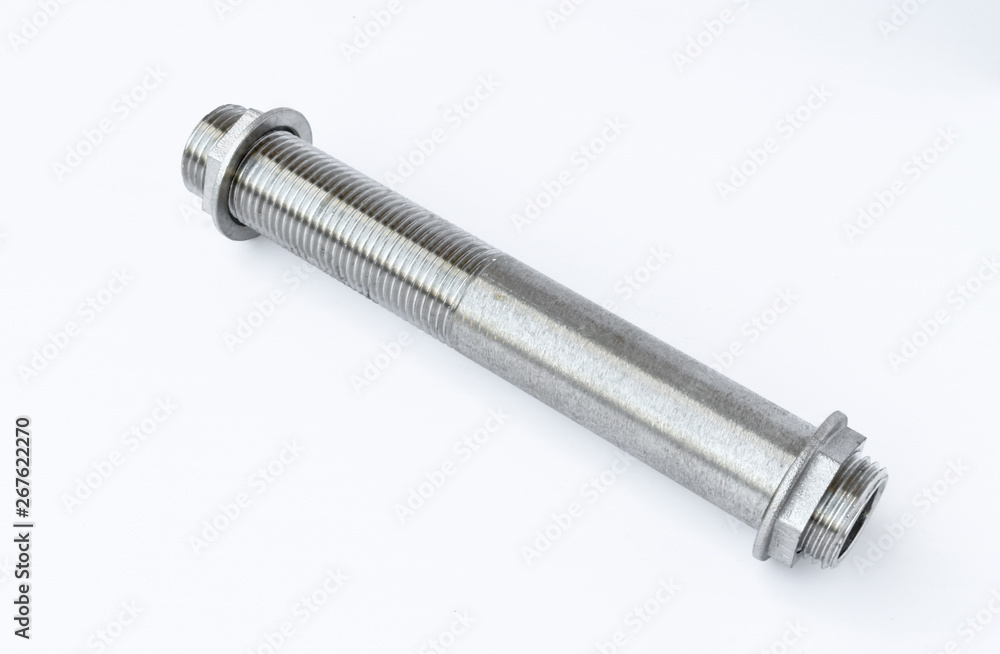 Stainless steel fittings, threaded fitting for water and gas pipes. Isolated object. Stainless steel fittings, threaded fitting for water and gas pipes. Isolated object.