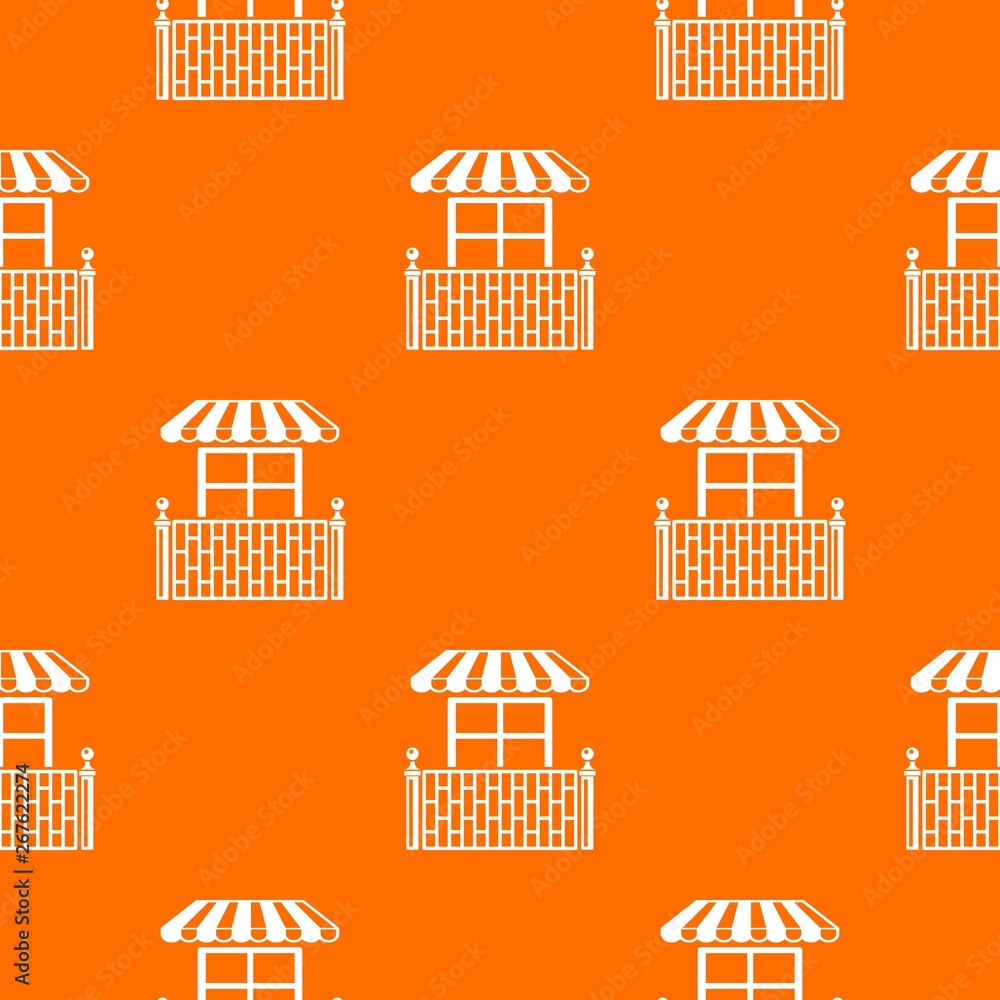 Shop balcony pattern vector orange for any web design best