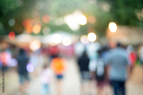 abstract blur image of day festival in garden with bokeh for background usage