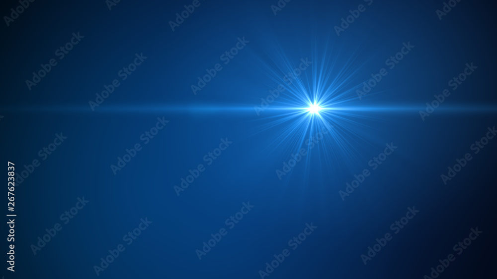 Lens Flare light over Black Background. Easy to add overlay or screen filter over Photos