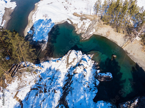Aerial view of winter blue ...