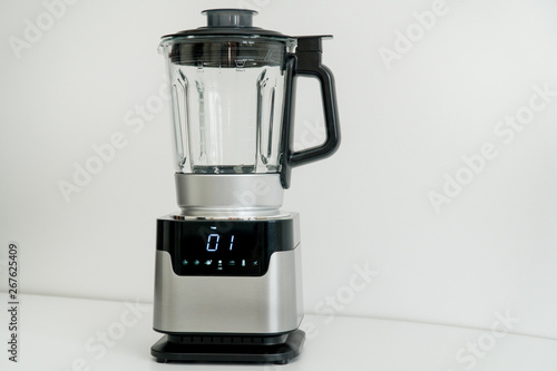 Blender with touch-screen in the kitchen. Electric Kitchen and Household Domestic Appliance