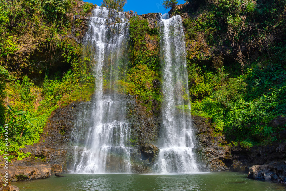 Tad Fan waterfall in The deep forest in Southern of Laos Tad Fan waterfall in The deep forest in Southern of Laos