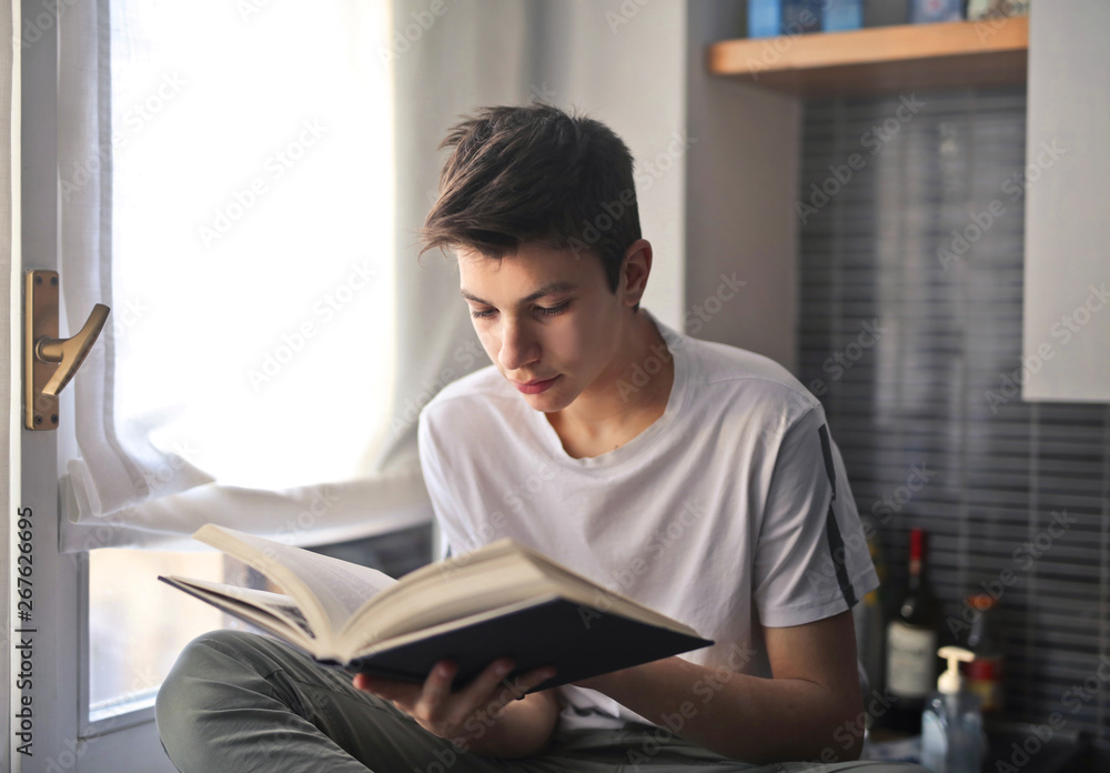 Boy studying at home Boy studying at home