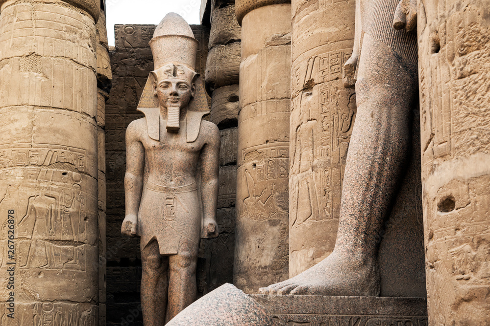 Sculpture outside the temple of Luxor, Luxor, Egypt Stock Photo | Adobe ...