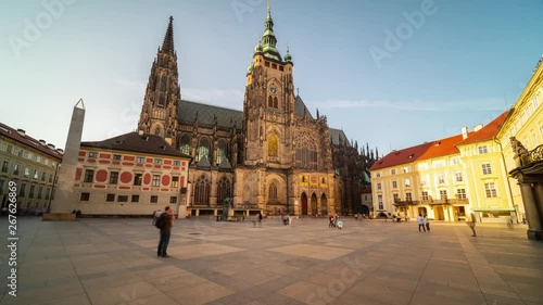 Hyperlapse video of St. Vitus Cathedral in Prague Castle complex in Prague, Czech Republic