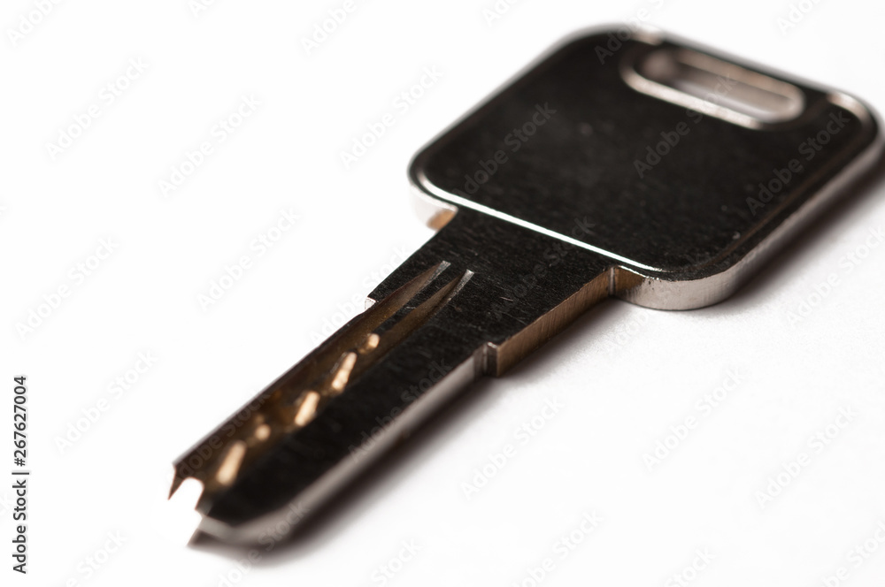 Metal silver key isolated on white background Metal silver key isolated on white background